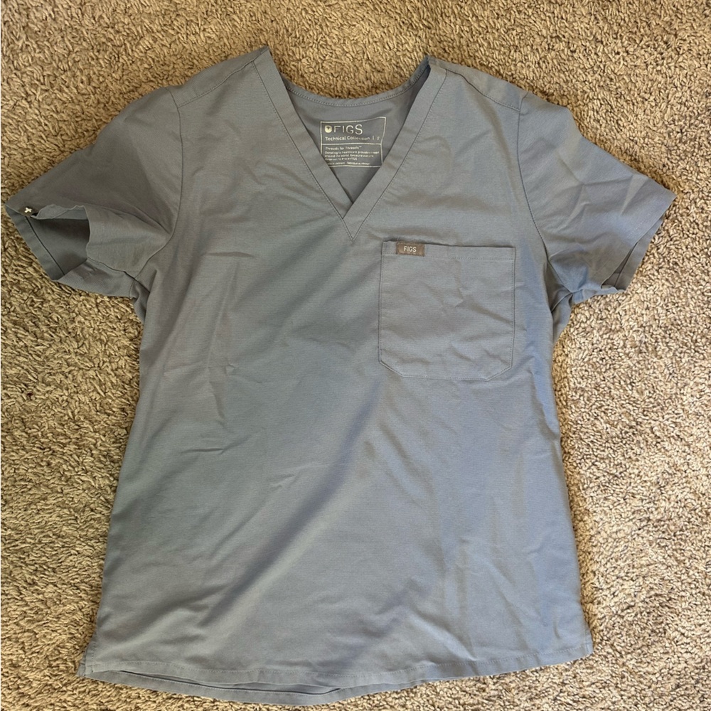 Figs women's Vapor Blue Space Dye Catarina™ - One-Pocket Scrub Top - S